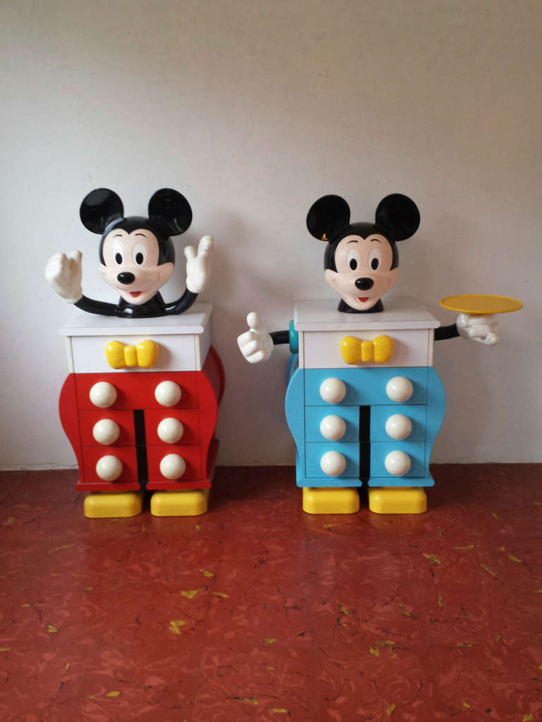 Mid-Century Modern Pierre Colleu for Starform, Mickey Mouse Pair of Chests of Drawers For Sale