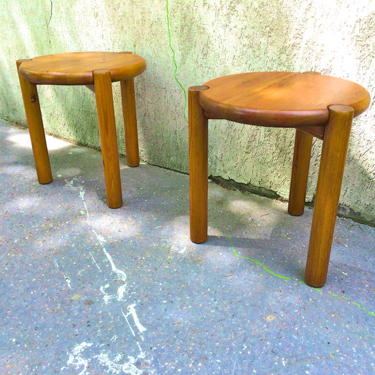 50s pair of stools or side table in the style of Charlotte Perriand
