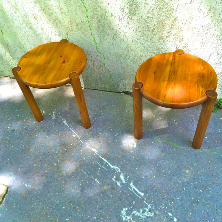 1950s Pair of Stools or Side Tables in the Style of Charlotte Perriand 1