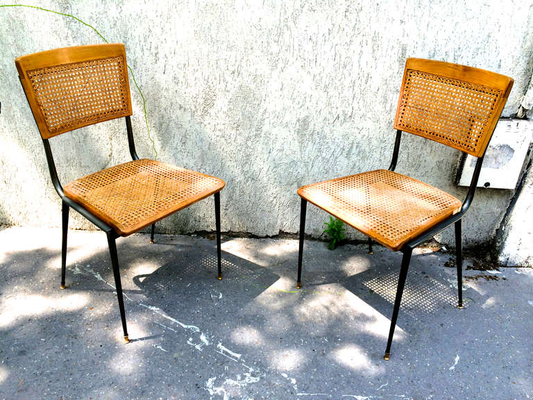 French Jules and Andre Leleu Rare Set of Eight Dining Chairs