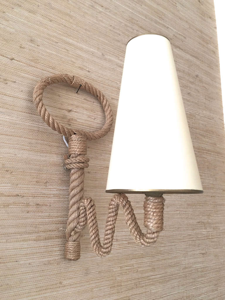 French Riviera 1950s Pair of Rope Sconces 3