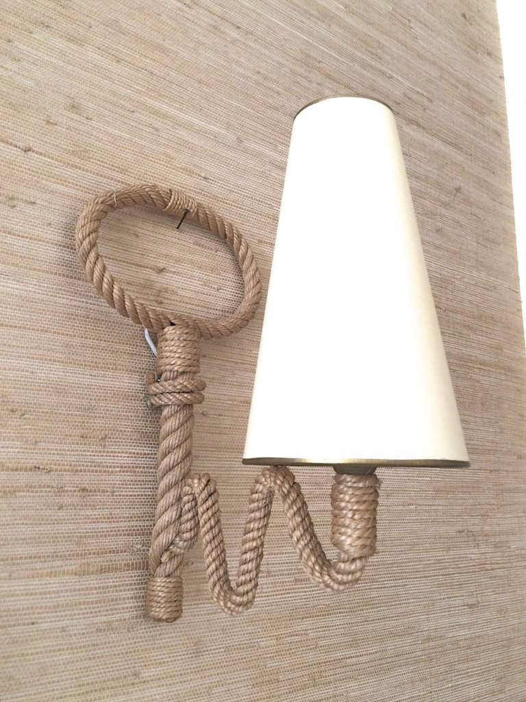 French Riviera 1950s Pair of Rope Sconces 2