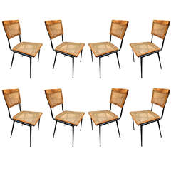 Vintage Jules and Andre Leleu Rare Set of Eight Dining Chairs