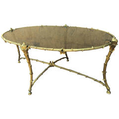 Gold Bronze Maison Baguès Oval Coffee Table