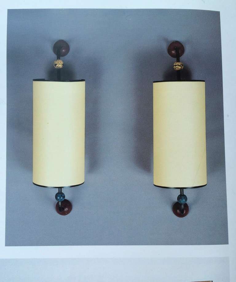 Jean Royere Genuine and Documented Rare Multi-Balls Pair of Sconces 2