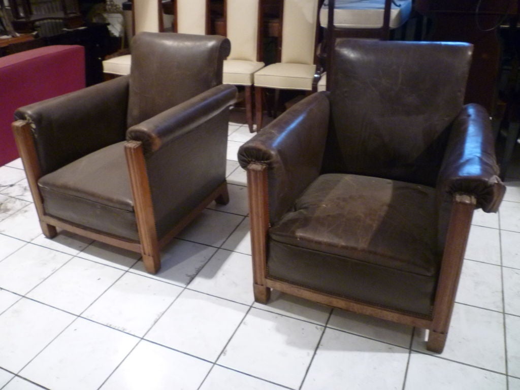 Mid-20th Century Set of Four 1930's Club Chairs by Majorelle