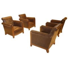 Set of Four 1930's Club Chairs by Majorelle