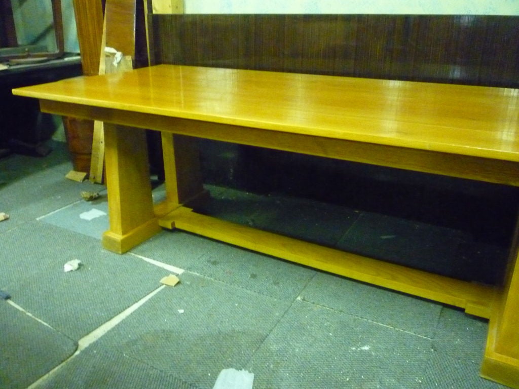 Solid Oak Neoclassic Dining Table For Sale 4