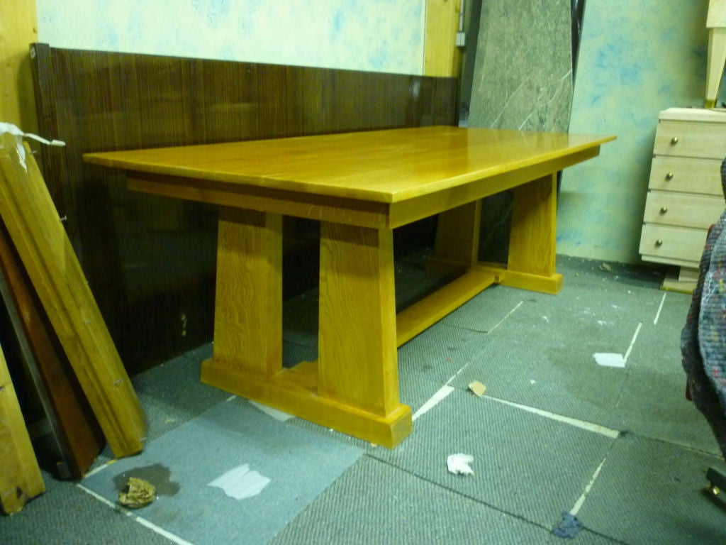 Solid Oak Neoclassic Dining Table For Sale 3