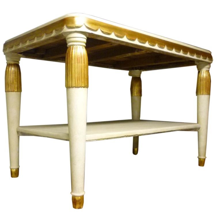 2 Tiers Center Table by Paul Follot circa 1925 For Sale