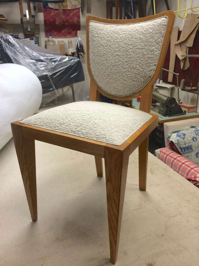 Mid-20th Century JEAN ROYERE pair of  chair newly upholstered in mohair velvet