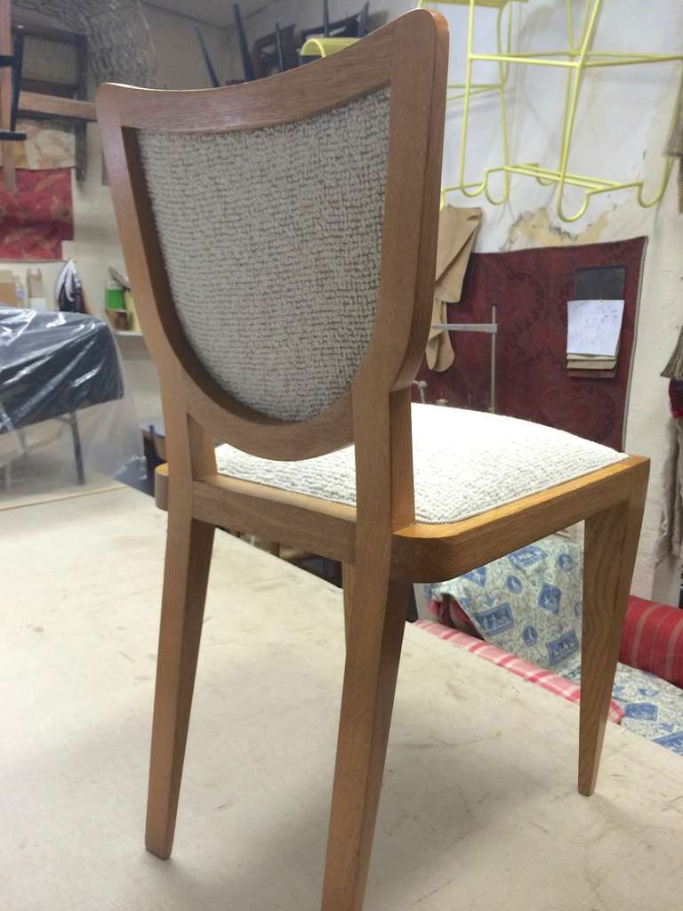 JEAN ROYERE pair of  chair newly upholstered in mohair velvet 2