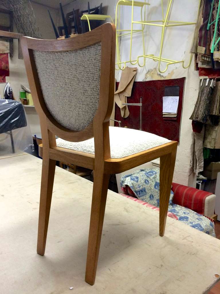 JEAN ROYERE pair of  chair newly upholstered in mohair velvet 4