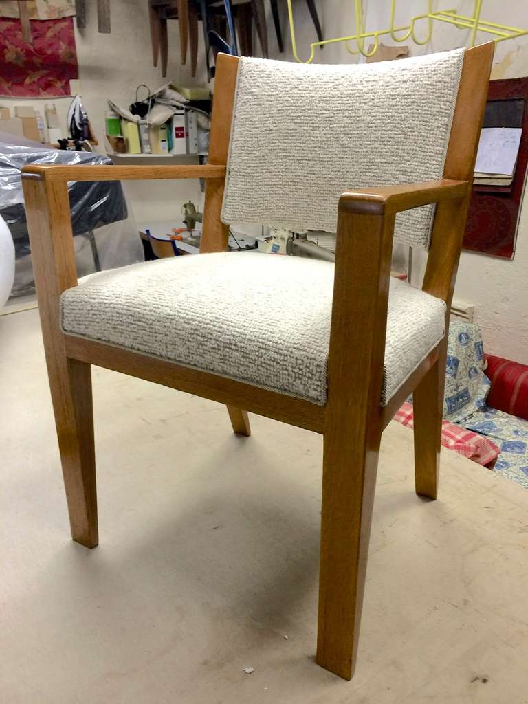 JEAN ROYERE desk arm chair newly reupholsterd in mohair velvet 2