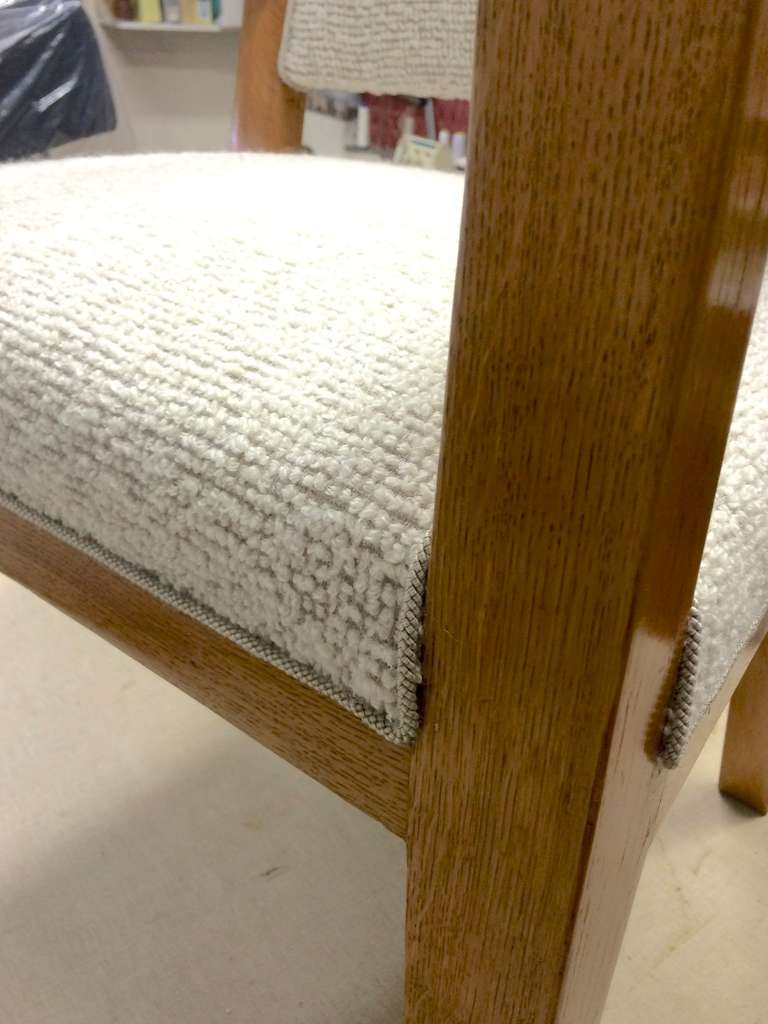JEAN ROYERE desk arm chair newly reupholsterd in mohair velvet In Excellent Condition In Paris, ile de france