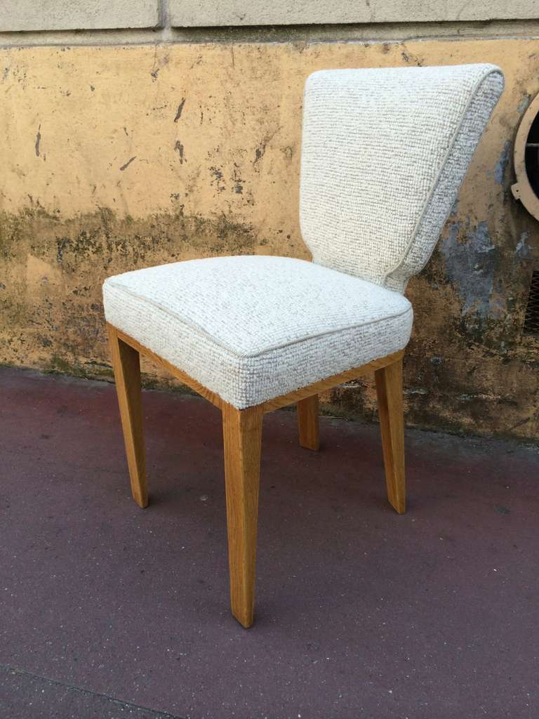 Jean Royère Oak Genuine Documented Chair, Model 