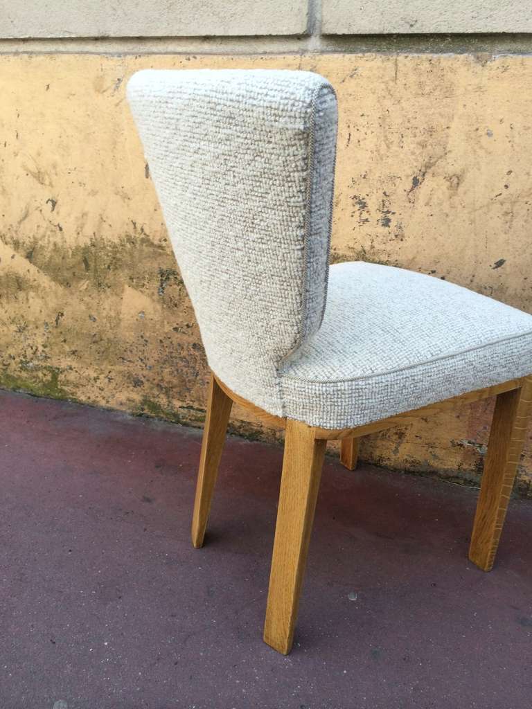 Jean Royère Oak Genuine Documented Chair, Model 