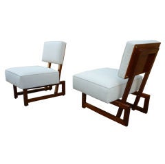 André Sornay Modernist Armless Pair of Chairs