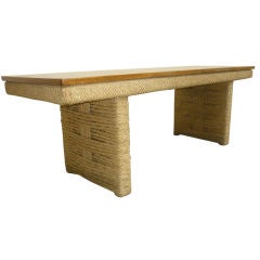 Audoux Minet Long Coffee Table in Perfect Condition of Rope