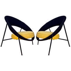 Comfortable Pair of Saturn Chairs by Genevieve Dangles and Christian Defrance