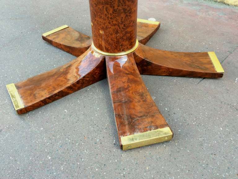 Mid-Century Modern Lucien Rollin Attributed Rare French Art Deco Solid Thuya Burl Coffee Table For Sale