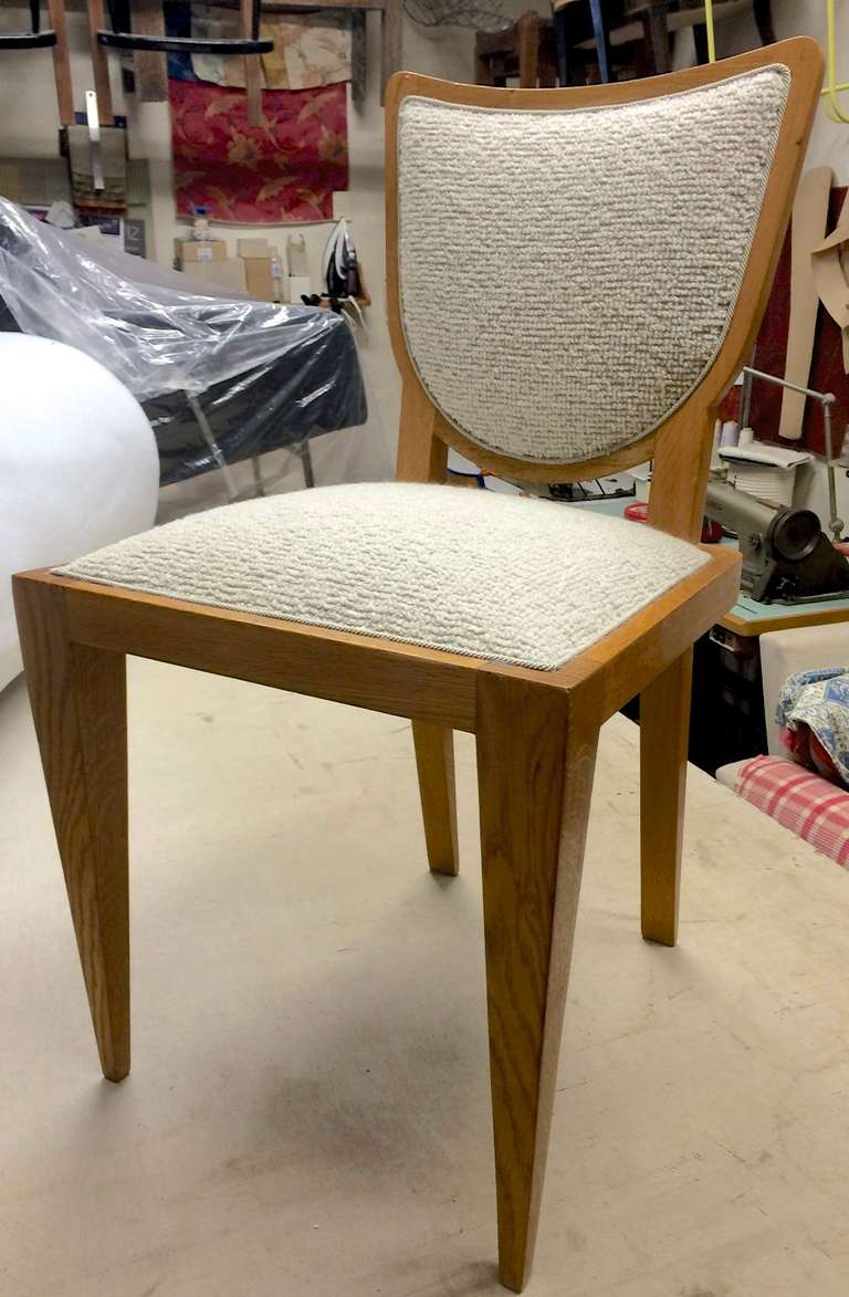 Mid-Century Modern Jean Royère Documented Pair of Chairs, Newly Upholstered in Maharam Bouclé For Sale