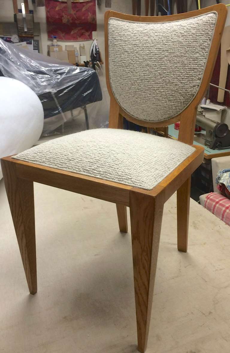 Jean Royère Documented Pair of Chairs, Newly Upholstered in Maharam Bouclé For Sale 2