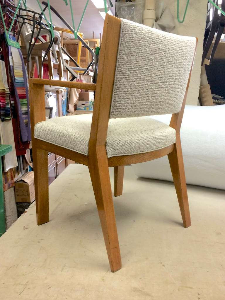 French Jean Royère Desk Armchair Newly Reupholsterd in Maharam Bouclé For Sale