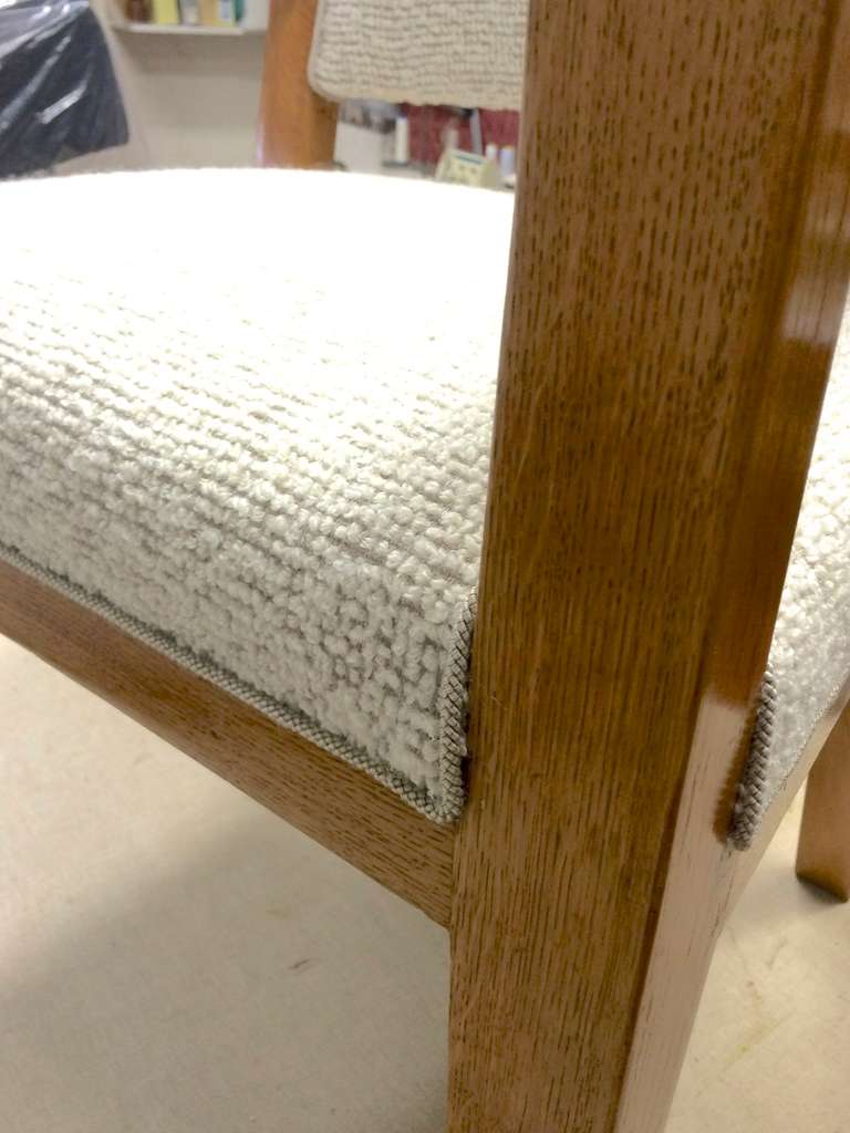 Jean Royère Desk Armchair Newly Reupholsterd in Maharam Bouclé For Sale 2