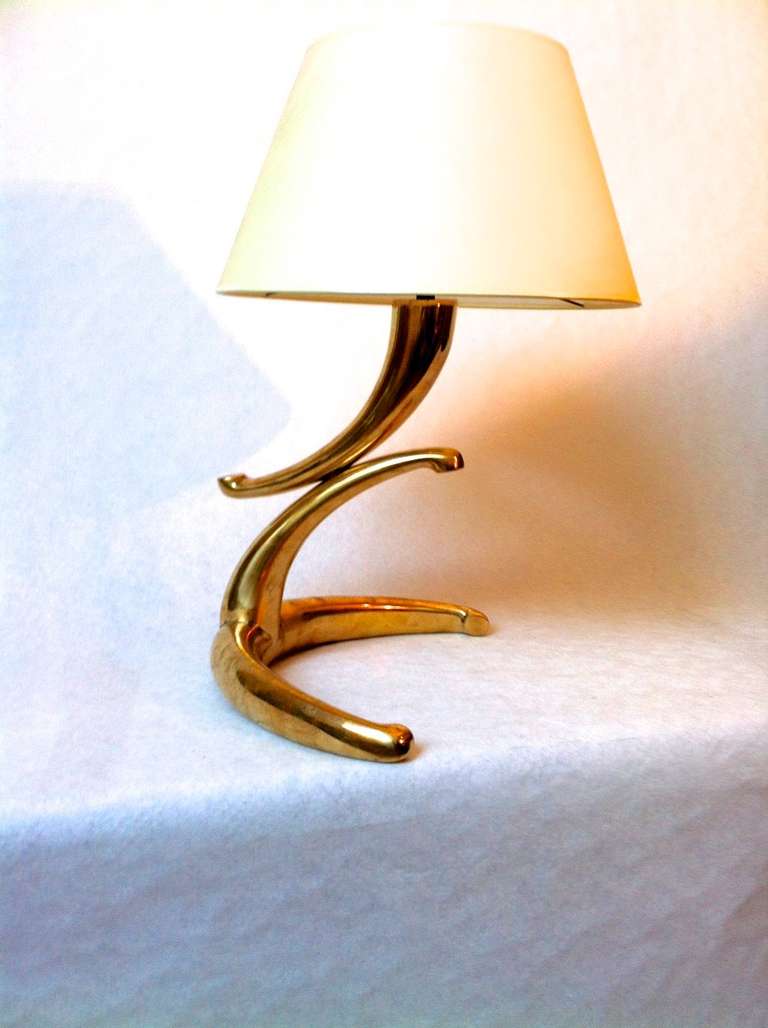 Pair of Solid Gold and Bronze French Lamps In Good Condition For Sale In Paris, ile de france