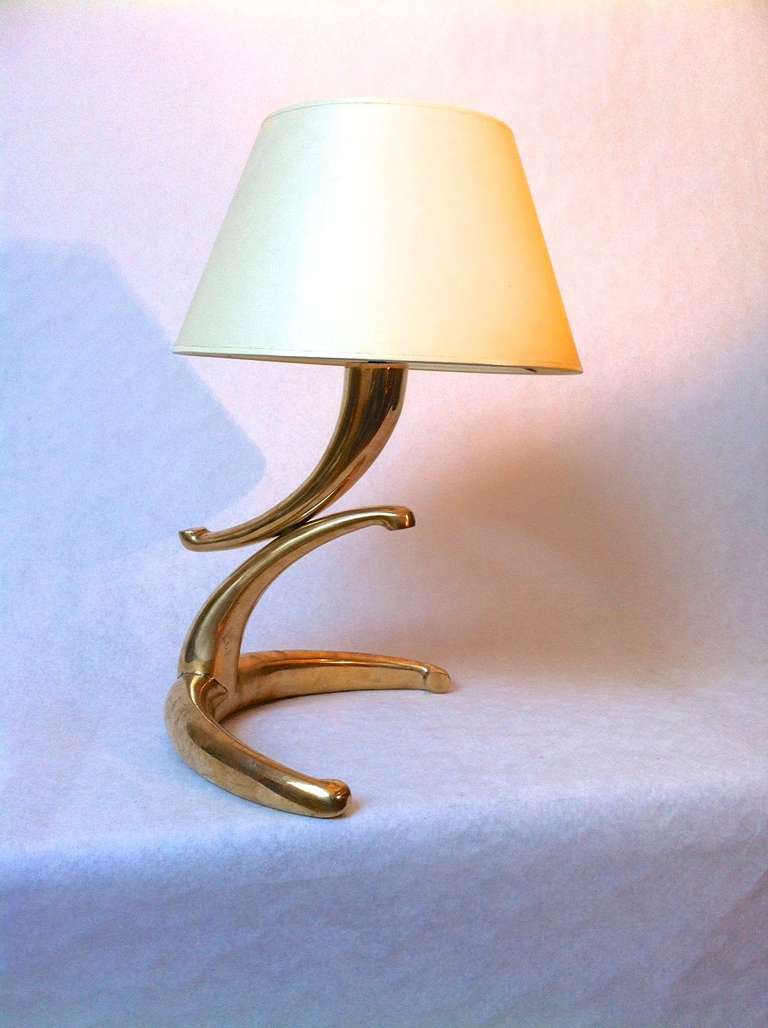 Pair of Solid Gold and Bronze French Lamps For Sale 1
