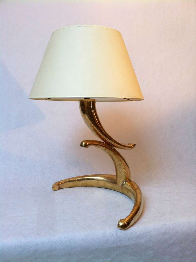 Pair of Solid Gold and Bronze French Lamps For Sale 4