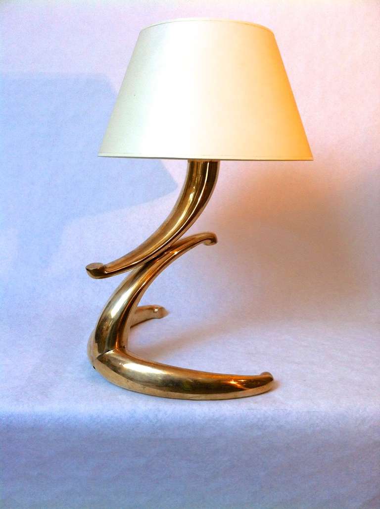 Pair of Solid Gold and Bronze French Lamps For Sale 2