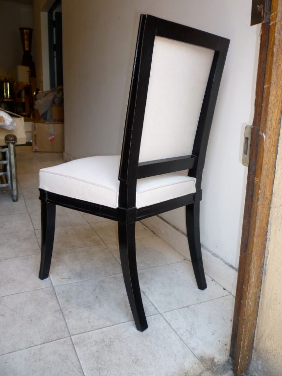 Andre Arbus Set of 12 Dining Chairs in Black French Polish 1
