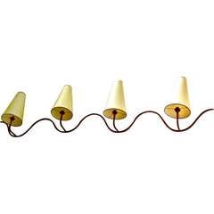 Jean Royere Extremely Rare and Long 4-Light "Ondulation" Sconce