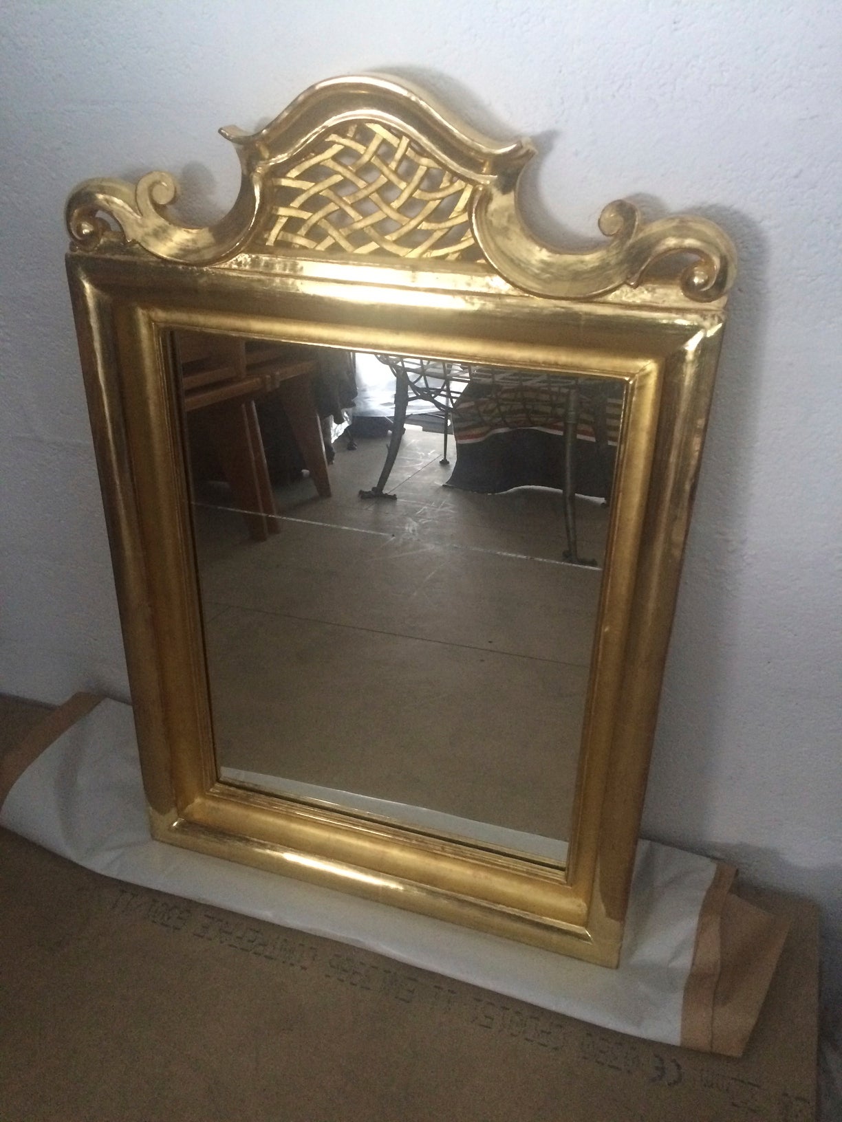 Jean Charles Moreux Superb Neoclassic Gold Leaf Carved Mirror For Sale 4