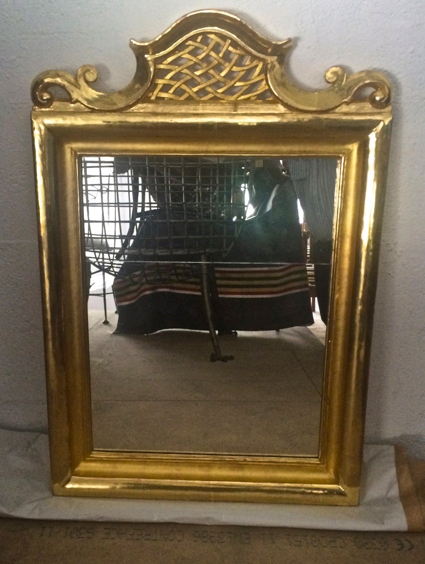 Jean Charles Moreux Superb Neoclassic Gold Leaf Carved Mirror For Sale 1