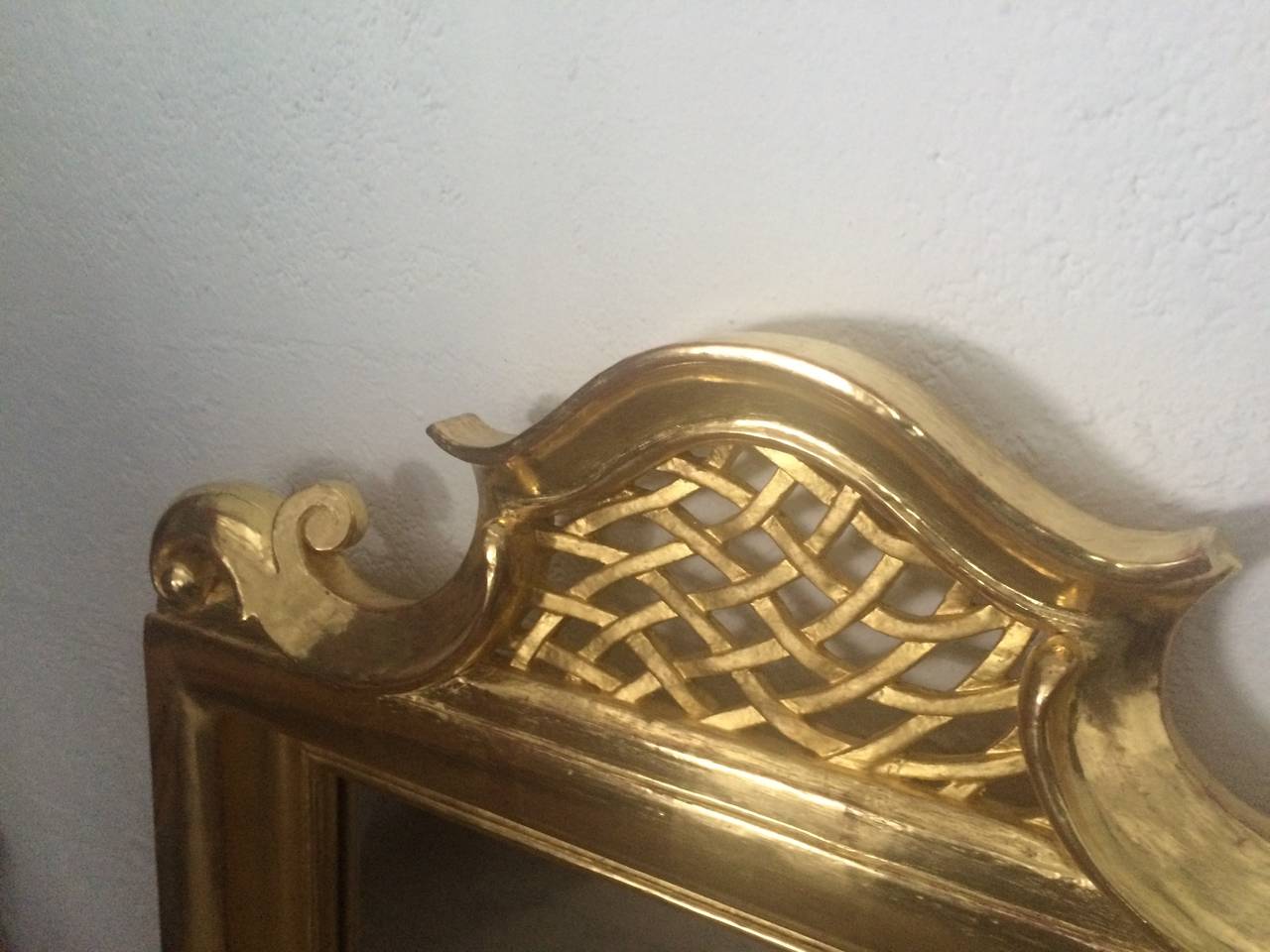 Jean Charles Moreux superb neoclassic gold leaf carved mirror.