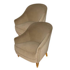 Gold Leaf Legs Set with a Couch and Two Chairs attributed