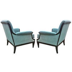 Jean Michel Frank Attributed Pair of Lounge Chairs Extremely Comfortable