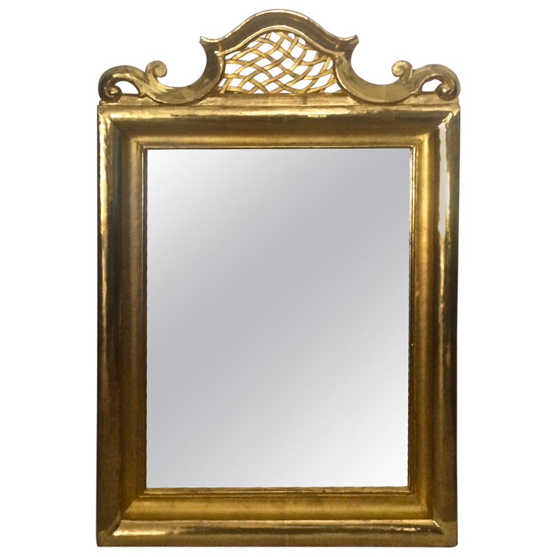 Jean Charles Moreux Superb Neoclassic Gold Leaf Carved Mirror For Sale