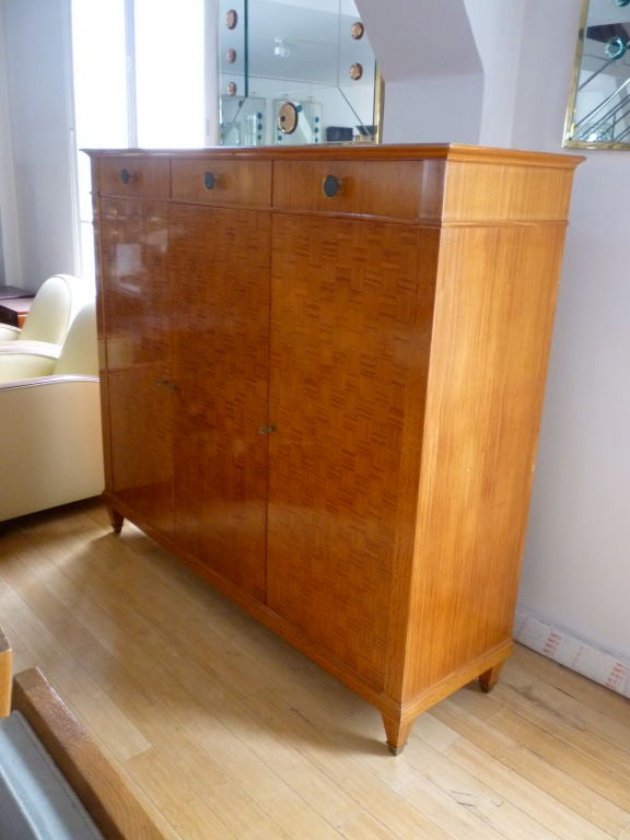 Raoul Lardin Armoire in Sycamore Marquetry For Sale 5