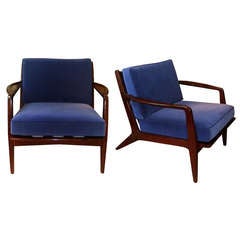 1960
s beautiful design pair of chairs newly reupholstered