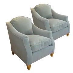 JEAN CHARLES MOREUXneo classic pair of chairs with gold leaf leg