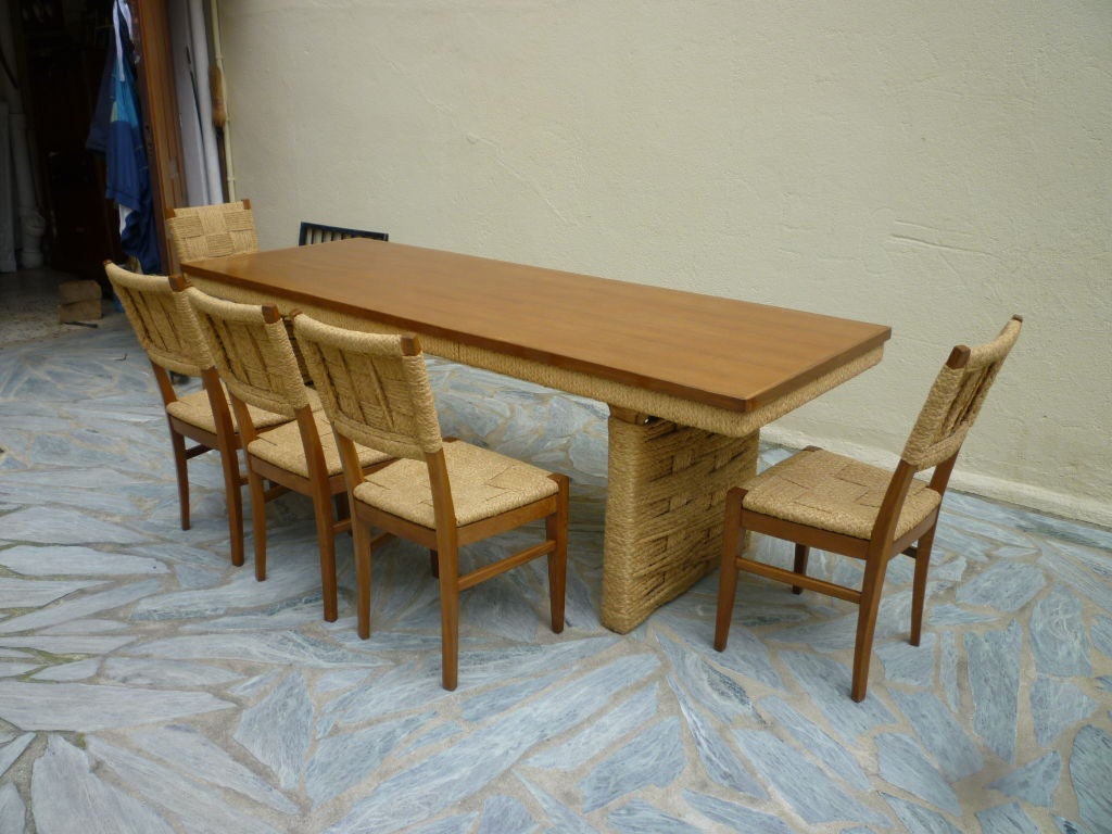 Oak Exceptional Audoux Minet Dining Set in Perfect Condition