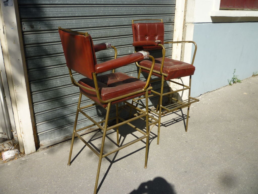French MATHIEU MATEGOT spectacular bar stools for PUB RENAULT PARIS
