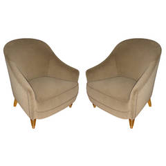 Gold Leaf Legs Set with a Couch and Two Chairs attributed