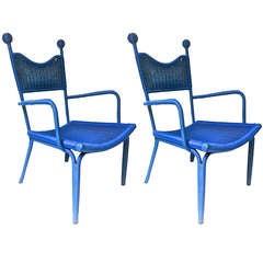 Jean Royère Unique "personal" Pair of Chairs from His House in Brittany