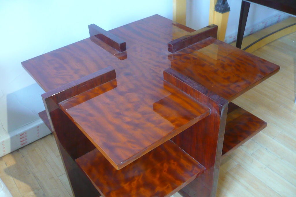 Mid-20th Century Art Deco Modernist Coffee Table in Burl For Sale
