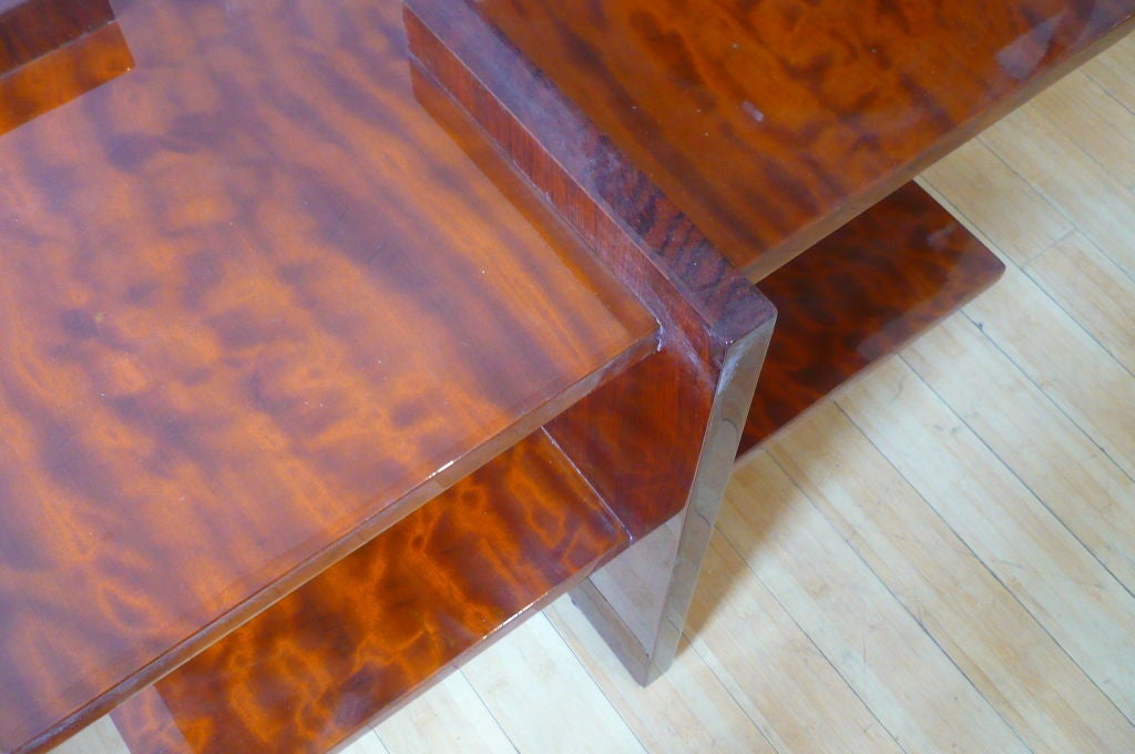 Wood Art Deco Modernist Coffee Table in Burl For Sale